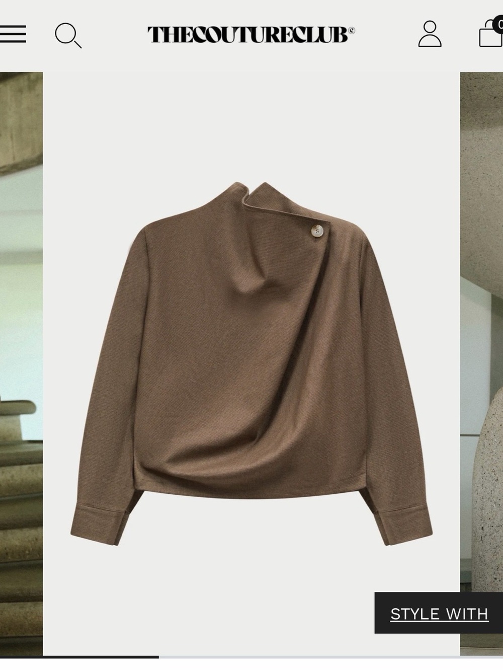 The Couture Club Set: funnel neck top and barrel trousers